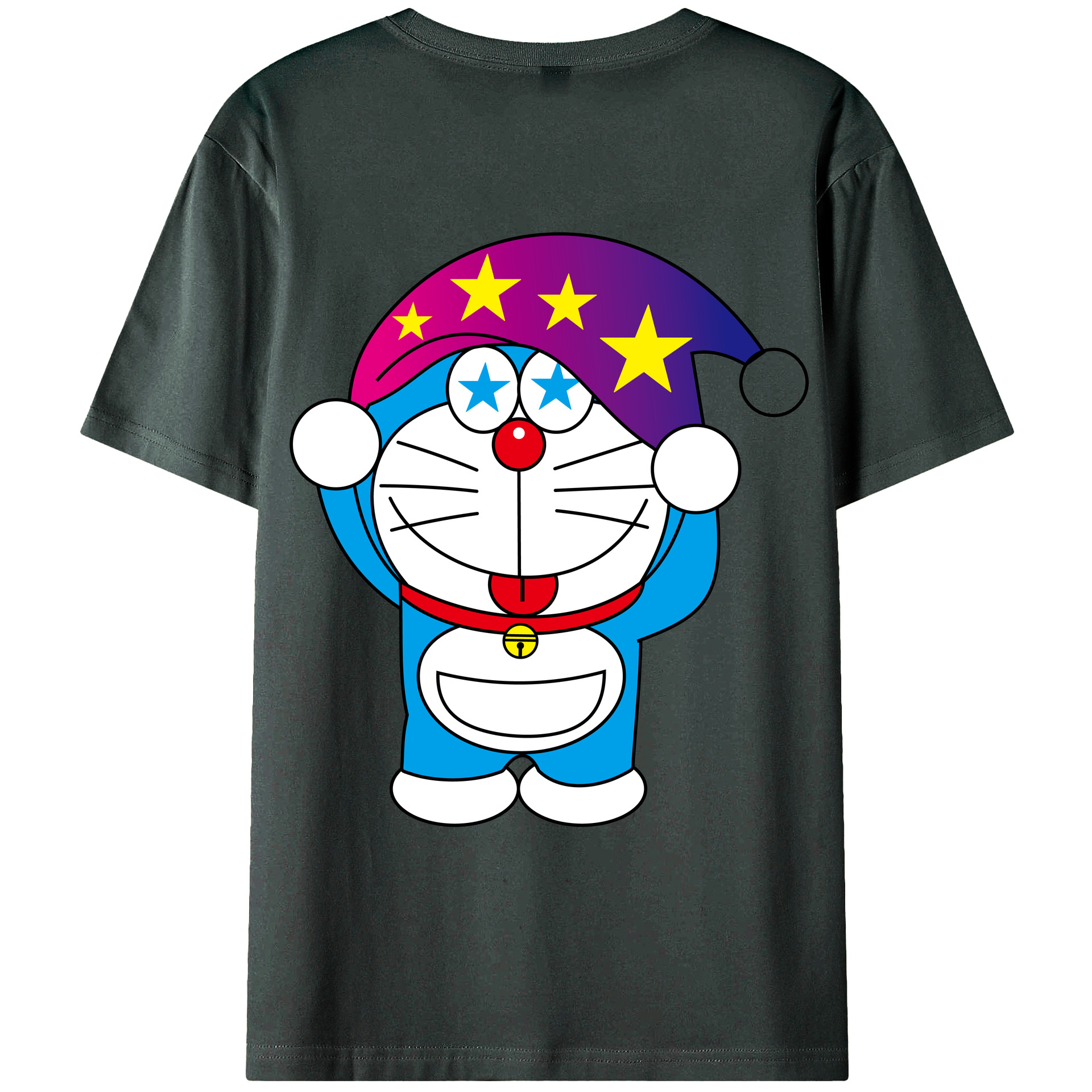 （画像用） ドラえもん Doraemon 綿100％ メンズ半袖Tシャツ（バックプリント） 通気性